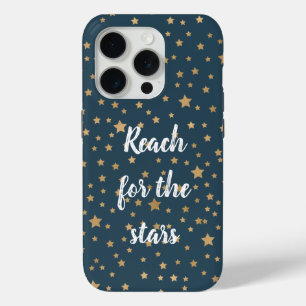 Funda Para iPhone 15 Pro Estrellas de oro blanco azul de la marina