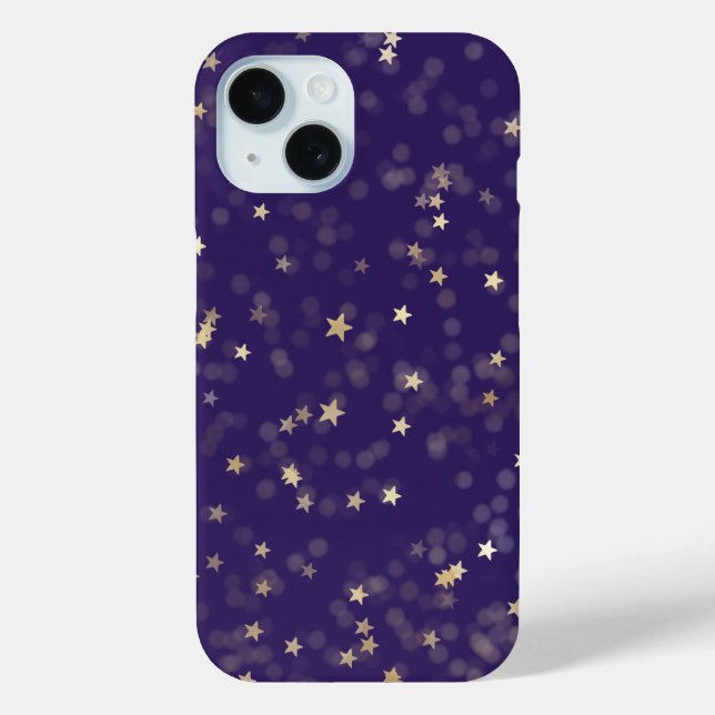 Funda De Case-Mate Para iPhone Estrellas De Oro En Púrpura (Reverso )