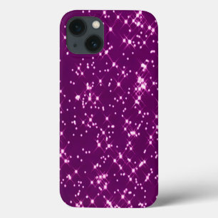 Funda Para iPhone 13 Estrellas de purpurina púrpura