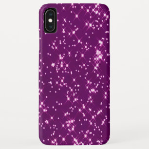Funda Para iPhone XS Max Estrellas de purpurina púrpura