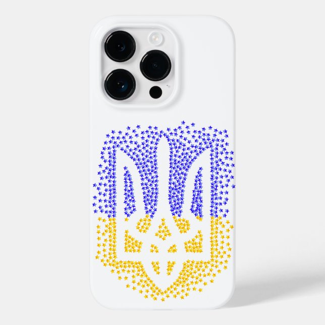 Funda De Case-Mate Para iPhone Estrellas de tridente de heraldry de Ucrania (Reverso )
