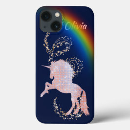 Funda Para iPhone 13 Estrellas del arcoiris de Unicornio