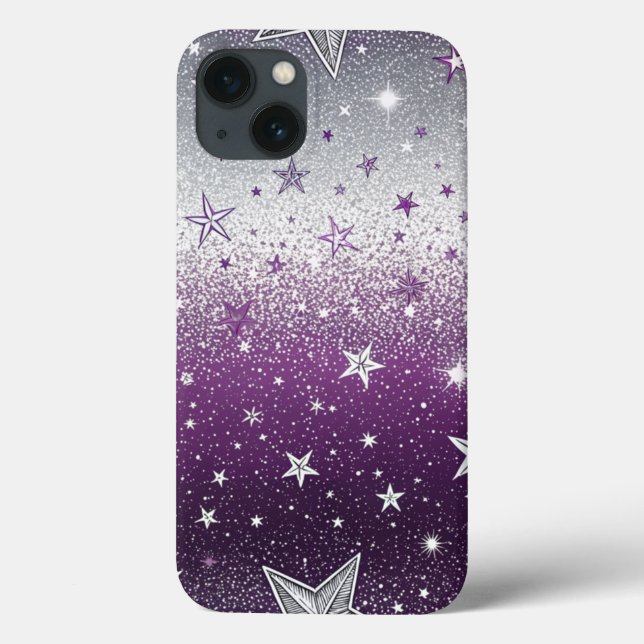 Funda De Case-Mate Para iPhone Estrellas moradas (Reverso)