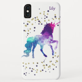 Funda Para iPhone XS Max Estrellas moradas monograma de Unicornio