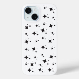 Funda Para iPhone 15 Estrellas Negras En Patrón Cielo