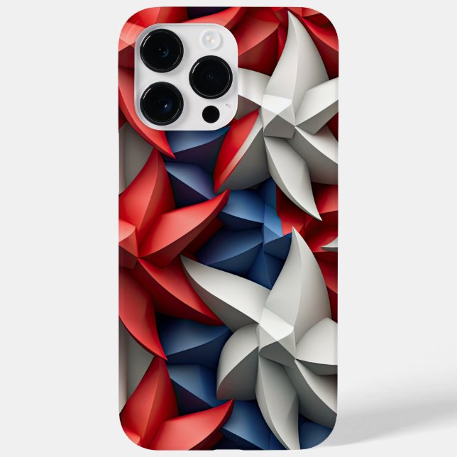 FUNDA DE Case-Mate PARA iPhone ESTRELLAS PATRIÓTICAS DE EE.UU. DE AZUL ROJO (Reverso)