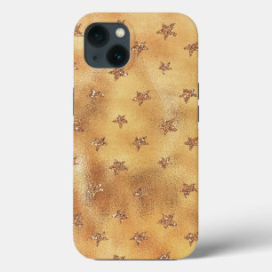 Funda Para iPhone 13 Estrellas Purpurinas de oro