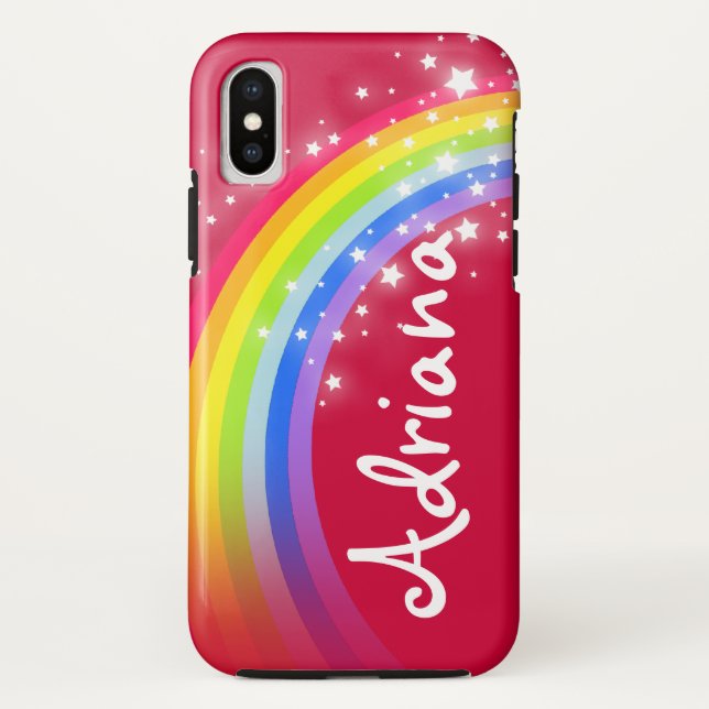 Funda De Case-Mate Para iPhone Estrellas rojas arcoiris cielo estuche iphone pers (Reverso)