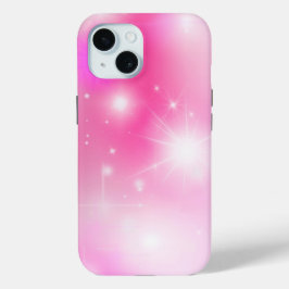 Funda Para iPhone 15 Estrellas rosadas de Bokeh