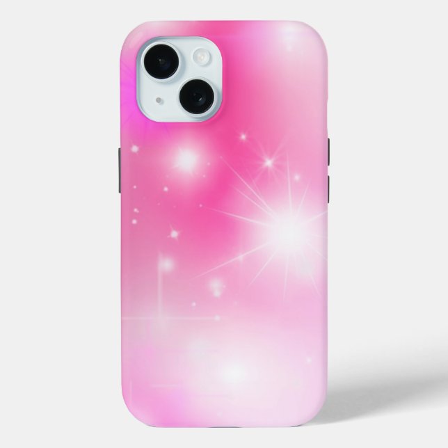 Funda De Case-Mate Para iPhone Estrellas rosadas de Bokeh (Reverso )