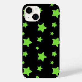 Funda Para iPhone 14 De Case-Mate Estrellas verdes sobre un patrón negro