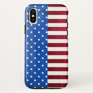 Funda Para iPhone X Estrellas y Bandera estadounidense a rayas por Shi