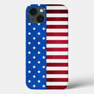 Funda Para iPhone 13 Estrellas y banderas estadounidenses a rayas por S