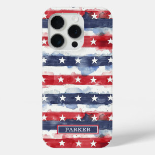 Funda Para iPhone 15 Pro Estrellas y Barras Monogramadas