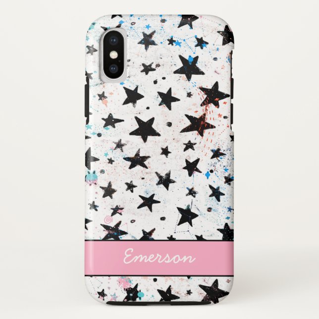 Funda De Case-Mate Para iPhone estrellas y patrón de astronomía de la diversión e (Reverso)