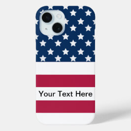 Funda Para iPhone 15 Estrellas Y Rayas De Bandera Estadounidenses