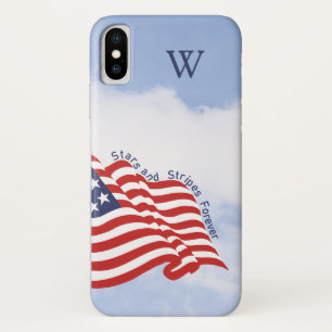 Funda Para iPhone X Estrellas y rayas de la bandera estadounidense par