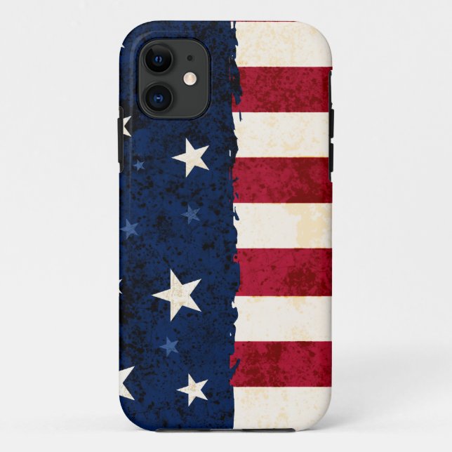 Funda De Case-Mate Para iPhone Estrellas y rayas patrióticas (Reverso)