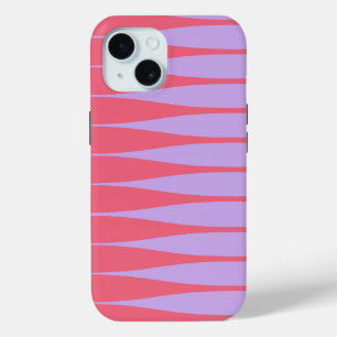 Funda Para iPhone 15 Estrías Rosa Caliente y Lila