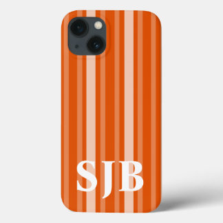 Funda Para iPhone 13 Estripa victoriana de Persimmon con monograma