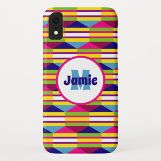 Funda Para iPhone XR Estripas funky personalizadas, patrón de triángulo
