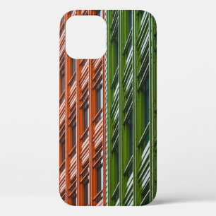 Funda Para iPhone 12 Estructura arquitectónica verde y roja