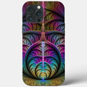 Funda Para iPhone 13 Pro Max Estructuras Animadas Coloridas Resumen Arte Fracta