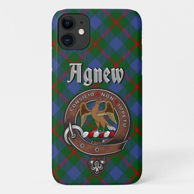 Funda De Case-Mate Para iPhone Estuche Agnew Clan Badge & Tartan Phone (Reverso)