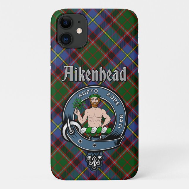 Funda De Case-Mate Para iPhone Estuche Aikenhead Clan Badge & Tartan Phone (Reverso)