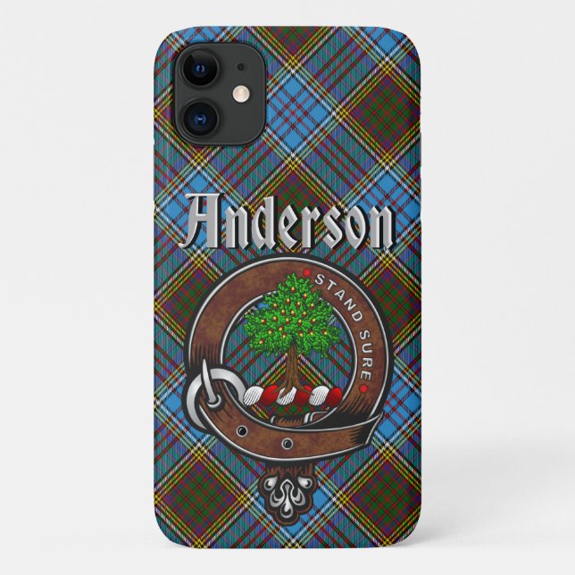 Funda De Case-Mate Para iPhone Estuche Anderson Clan Badge & Tartan Phone (Reverso)