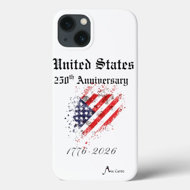Funda De Case-Mate Para iPhone Estuche Apple 250th USA Aniversario Phone (Reverso)