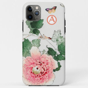 Funda Para iPhone 11 Pro Max Estuche APPLE iPhone / iPad JAPONÉS PEONY INITIAL