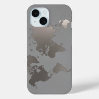 Estuche Apple iPhone World Map Viaje Gris plateado