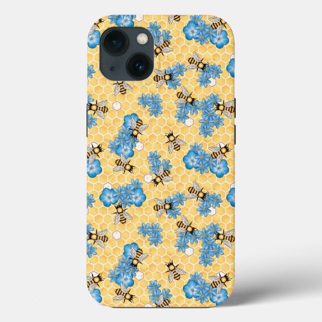 Funda De Case-Mate Para iPhone Estuche Bee Honeycomb Flowers para iPhone / iPad (Reverso )