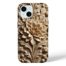Estuche Beige Relief Bloom iPhone / iPad