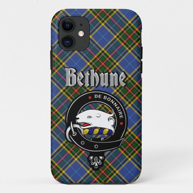 Funda De Case-Mate Para iPhone Estuche Bethune Clan Badge & Tartan Phone (Reverso)