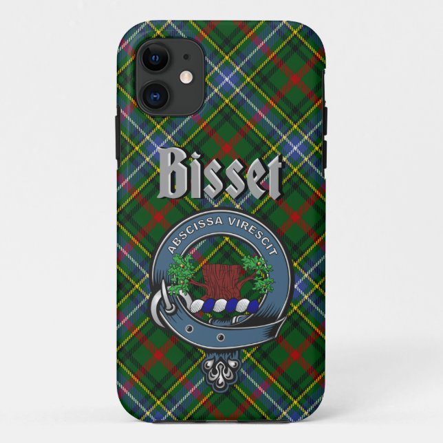 Funda De Case-Mate Para iPhone Estuche Bisset Clan Badge & Tartan Phone (Reverso)