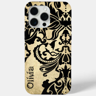 title_seo2 Estuche Black Vector Damask Vintage para iPhone or