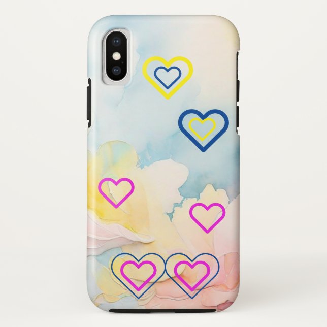 Funda De Case-Mate Para iPhone Estuche Blue Light and Hearts iPhone / iPad (Reverso)