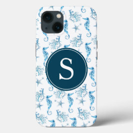 Funda Para iPhone 13 Estuche Blue Monogram Beachphone