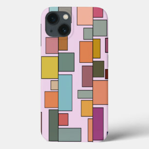 Funda Para iPhone 13 Estuche Boho Rectangles para iPhone Funda-Mate