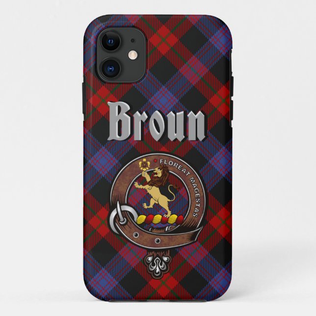 Funda De Case-Mate Para iPhone Estuche Broun Clan Badge & Tartan Phone (Reverso)