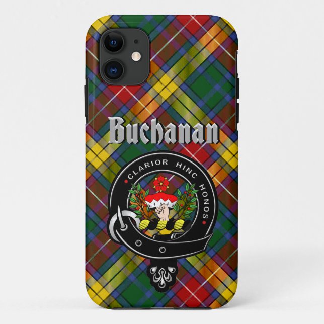 Funda De Case-Mate Para iPhone Estuche Buchanan Clan Badge & Tartan Phone (Reverso)