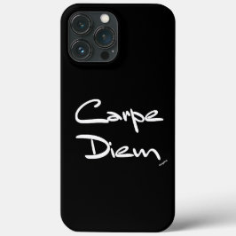Funda Para iPhone 13 Pro Max Estuche CARPE DIEM Black White Typography Guay par