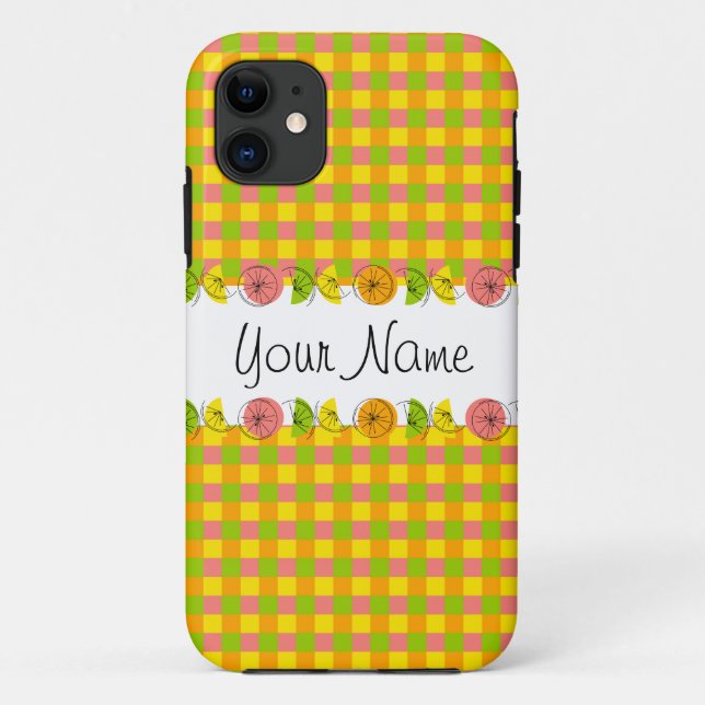 Funda De Case-Mate Para iPhone Estuche Citrus Check Name para iPhone (Reverso)