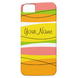 Funda Para iPhone 11 Estuche Citrus Stripe 'Name' para iPhone