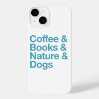 Estuche Coffee & Books & Nature & Dogs Phone (Azul