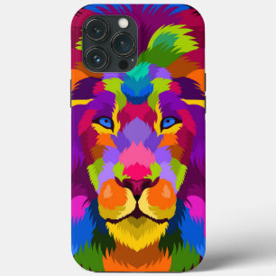 13 Pro Max Estuche colorido para iPhone Funda de león-mate