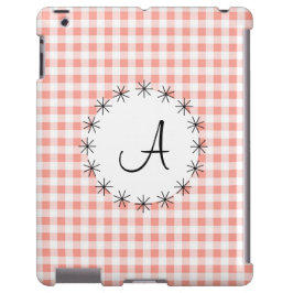 title_seo2 Estuche Coral Gingham Check 'Monogram' iPad