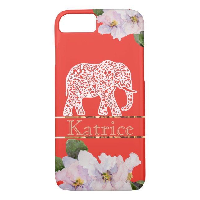 Funda De Case-Mate Para iPhone Estuche Crimson para iPhone con elefante blanco y  (Reverso)